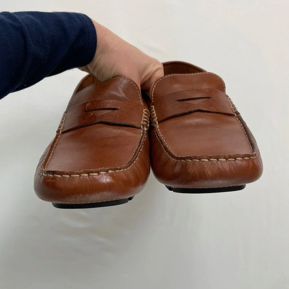 Cole Haan Men's Size 9 M Brown Loafer Leather Driving Shoes CO4534 Cushioned
